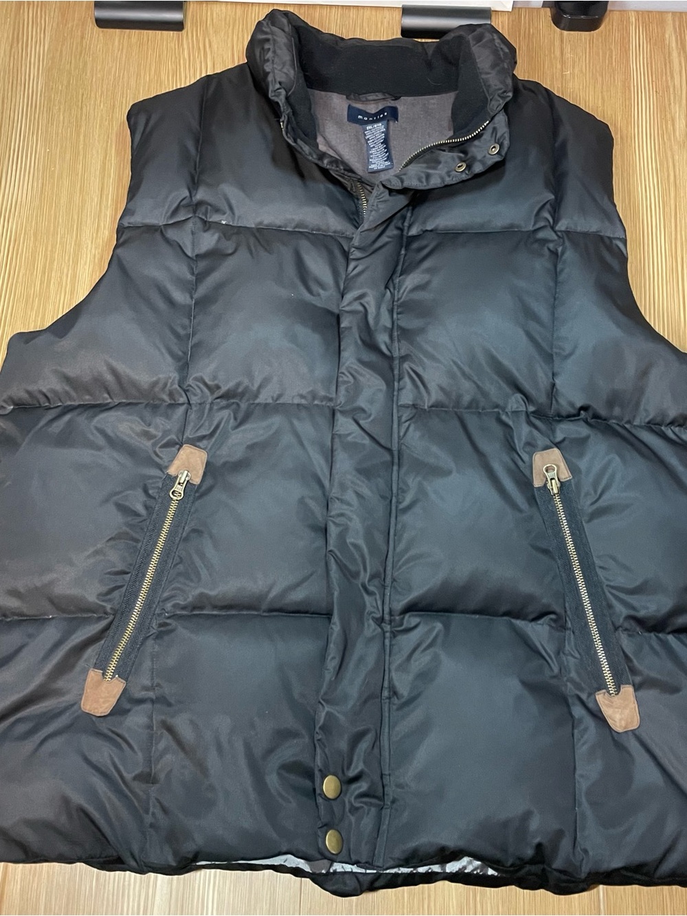 Mantles Hudson Bay Mens 2XL Down Filled Puffer Vest NWOT Black Full Zip